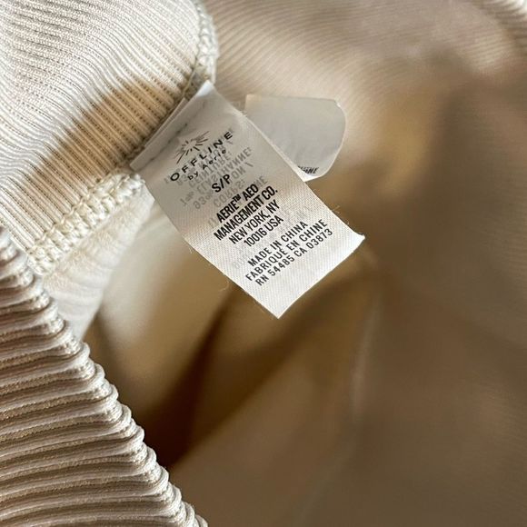 Aerie Offline Textured Ribbed 7/8 Cream Leggings | SZ S - Picture 6 of 14